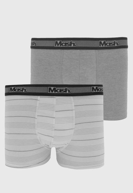 Kit Cueca Boxer MASH Cotton Basic 2 pçs Cinza - Marca MASH