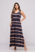 Vestido com Fendas Laterais B’Bonnie Catarina Tie Dye Azul - Marca B'Bonnie