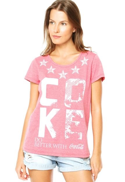 Camiseta Coca-Cola Jeans Comfort Estrelas Rosa - Marca Coca-Cola Jeans