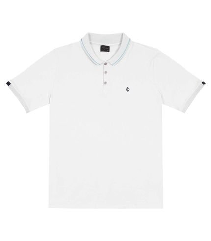 Camisa Polo Masculina Em Cotton Dimatro Branco - Marca Diametro