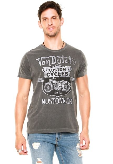 Camiseta Von Dutch Kustom Cycles Cinza Escuro - Marca Von Dutch 