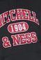 Moletom Flanelado Fechado Mitchel & Ness Logo Preto - Marca Mitchell & Ness