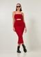 Vestido Midi Vermelho Com Abertura - Marca Youcom