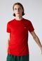 Camiseta Masculina Em Jérsei De Algodão Pima Com Gola Redonda Vermelho - Marca Lacoste