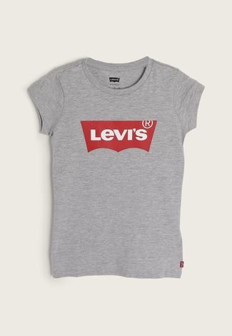 Camiseta Infantil Levis Logo Cinza