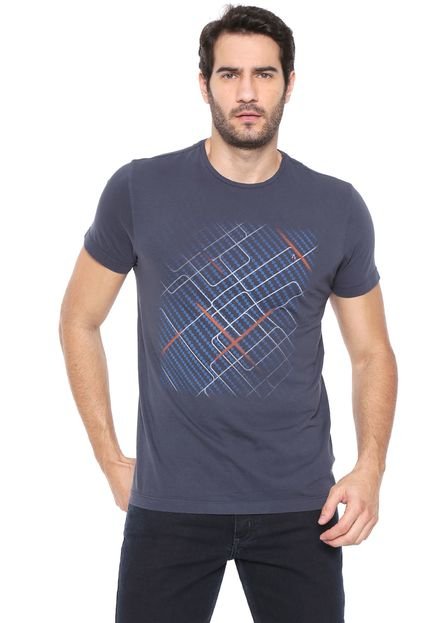 Camiseta Aramis Linhas Geométricas Azul-Marinho - Marca Aramis