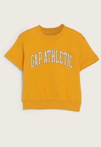 Camiseta Infantil GAP Logo Amarela