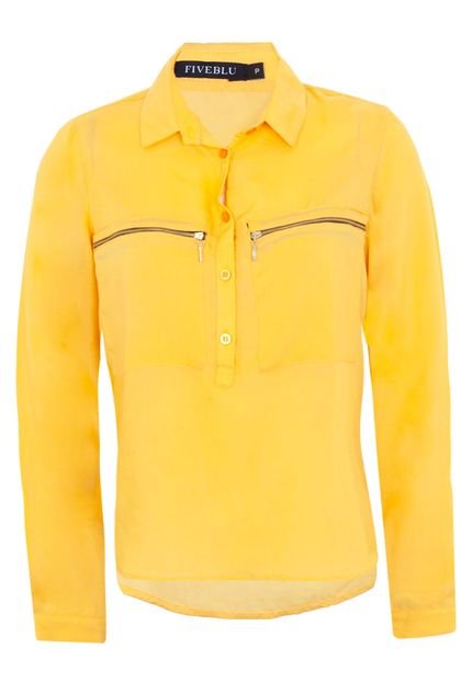 Camisa FiveBlu Zíper Amarela - Marca FiveBlu