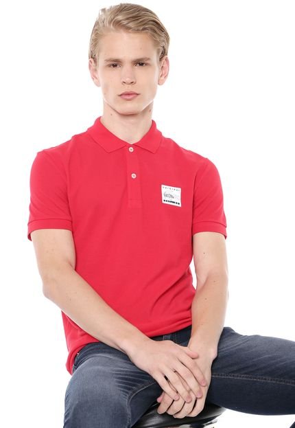 Camisa Polo Lacoste Reta Tag Vermelha - Marca Lacoste