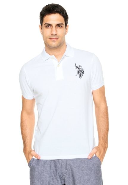 Camisa Polo U.S. Polo Logo Branca - Marca U.S. Polo