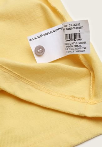 Camisa Polo Calvin Klein Kids Logo Amarela