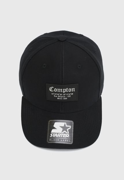 Boné Starter Snap Compton Label Preto - Marca S Starter