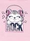 Moletom Canguru Infantil Menina Estampado Cat Rock Rosa Claro - Marca Benellys