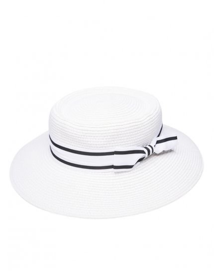 Chapéu AMARO De Palha Com Laço Branco - Marca AMARO
