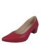 Sapato Scarpin feminino social vermelho fosco salto quadrado bico fino confortável - Marca SACOLÃO DOS CALÇADOS