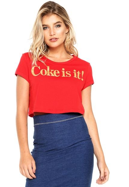 Camiseta Cropped Coca-Cola Jeans Love Vermelha - Marca Coca-Cola Jeans