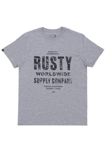 Camiseta Rusty Menino Escrita Cinza - Marca Rusty