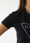 Camiseta Guess Reta Estampada Preta - Marca Guess