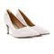 Scarpin Via Uno Verniz Bico Fino Feminino Branco - Marca VIA UNO