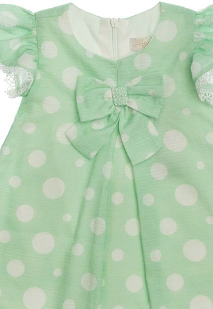 Vestido Bebê Estampado Verde Anjos Baby M Verde - Marca Anjos Baby