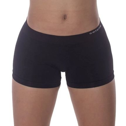 Calcinha Boxer Selene Sem Costura Feminina - Preto - Marca Selene