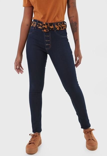 Calça Jeans Biotipo Skinny Botões Azul-Marinho - Marca Biotipo
