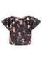 Blusa FiveBlu Flor Preta - Marca FiveBlu