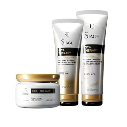 Combo Siàge Eudora Cica-Therapy: Shampoo 250ml   Condicionador 200ml   Máscara Capilar - Marca Eudora