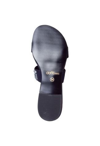 Rasteira DAFITI SHOES Pedraria Preta - Compre Agora