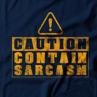 Camiseta Feminina Contain Sarcasm - Azul Marinho