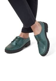Zapatos Casuales Cuero Verde Ocai Linda 001