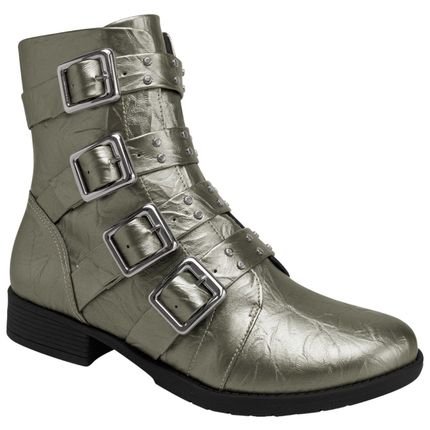 Coturno Cano Curto Piccadilly 653006 Feminino - Pewter - Marca Piccadilly