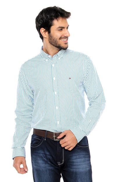 Camisa Tommy Hilfiger Listrada Verde - Marca Tommy Hilfiger