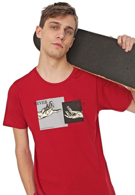 Camiseta Ride Skateboard Never Forget Vermelha - Marca Ride Skateboard