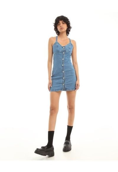 Vestido Mujer Seven M S Azul Algod n Compra Ahora Dafiti Colombia