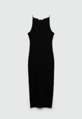 Vestido Mango Midi Liso Preto - Marca Mango