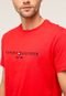 Camiseta Tommy Hilfiger Logo Bordado Vermelha - Marca Tommy Hilfiger