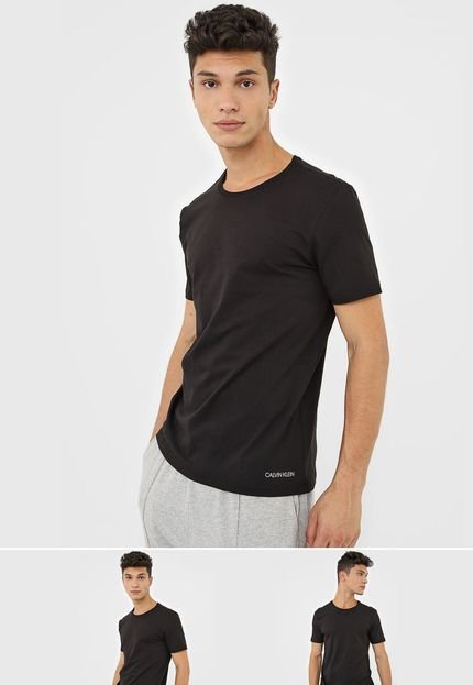 Kit 2pçs Camiseta Calvin Klein Underwear Lisa Preto - Marca Calvin Klein Underwear