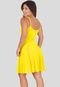 Vestido Feminino Canelado Ribana Godê  Amarelo - Marca Click Mais Bonita