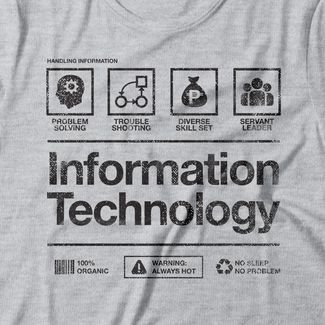 Camiseta Feminina Information Technology - Mescla Cinza
