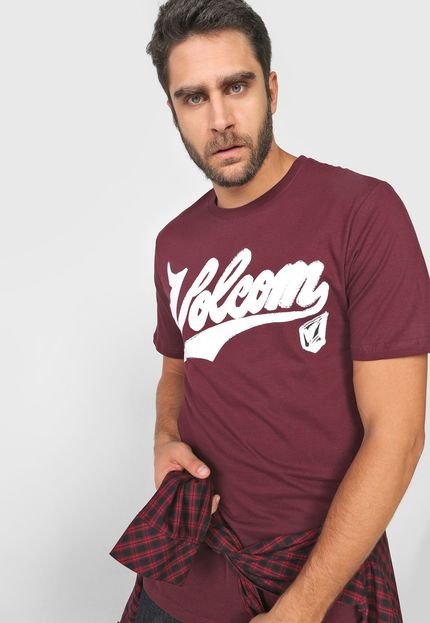Camiseta Volcom Doody Script Vinho - Marca Volcom