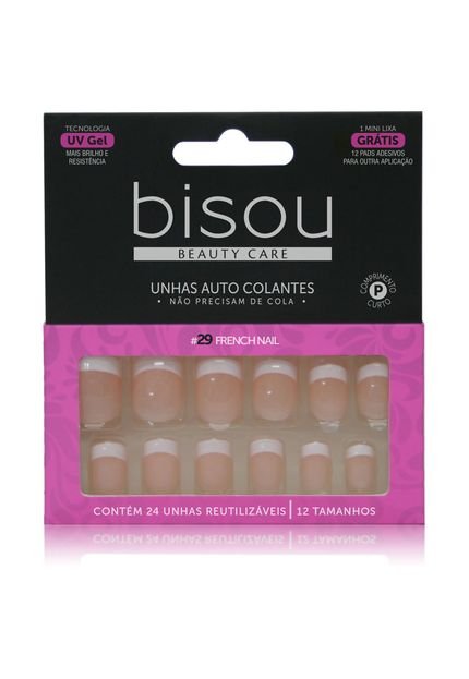 Unhas Autocolantes Francesinha Incolor - Marca Bisou