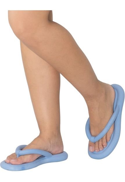 Slide Feminino Lumiss Chinelo Nuvem Confortável Anatômico Macio Azul - Marca LUMISS