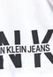 Camisa Polo Calvin Klein Jeans Reta Lettering Branca - Marca Calvin Klein Jeans