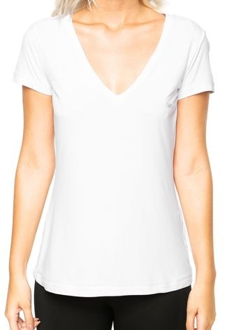 Camiseta Esporte Manga Curta Calvin Klein Estampa Branca