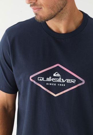 Camiseta Quiksilver Reta Logo Azul