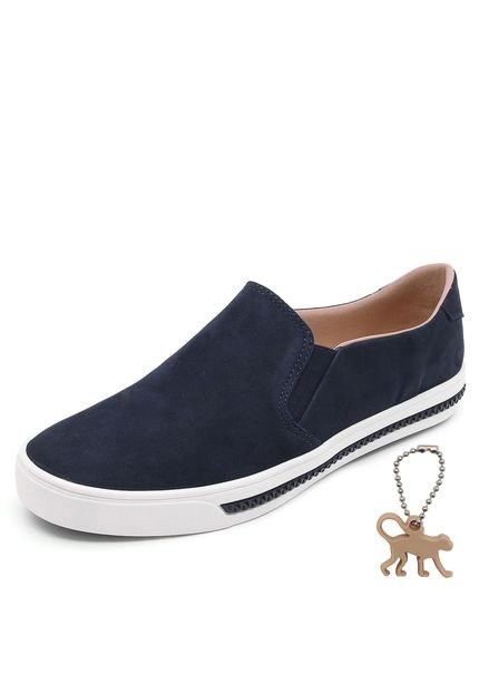 Slip On Couro Kipling Liso Azul-marinho - Marca Kipling