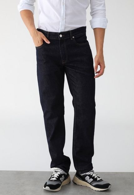 Calça Jeans Lacoste Reta Logo Azul-Marinho - Marca Lacoste