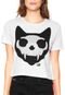 Camiseta Cropped Ellus 2ND Floor Skull Cat Branca - Marca 2ND Floor