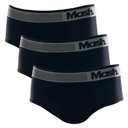 Kit 3 Cuecas Slip Mash Microfibra Sem Costura 713.02 - Marca MASH